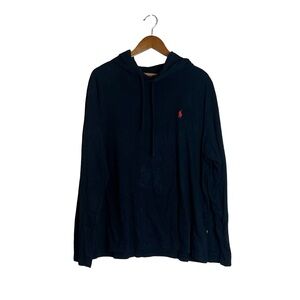 Polo Ralph Lauren black hooded long sleeve shirt. Size x large